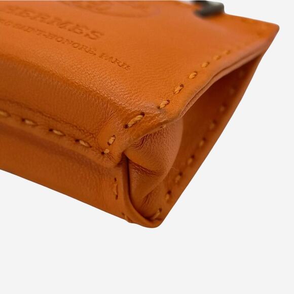 Hermes Orange Shopping Bag Purse Charm - Picture 6 of 8